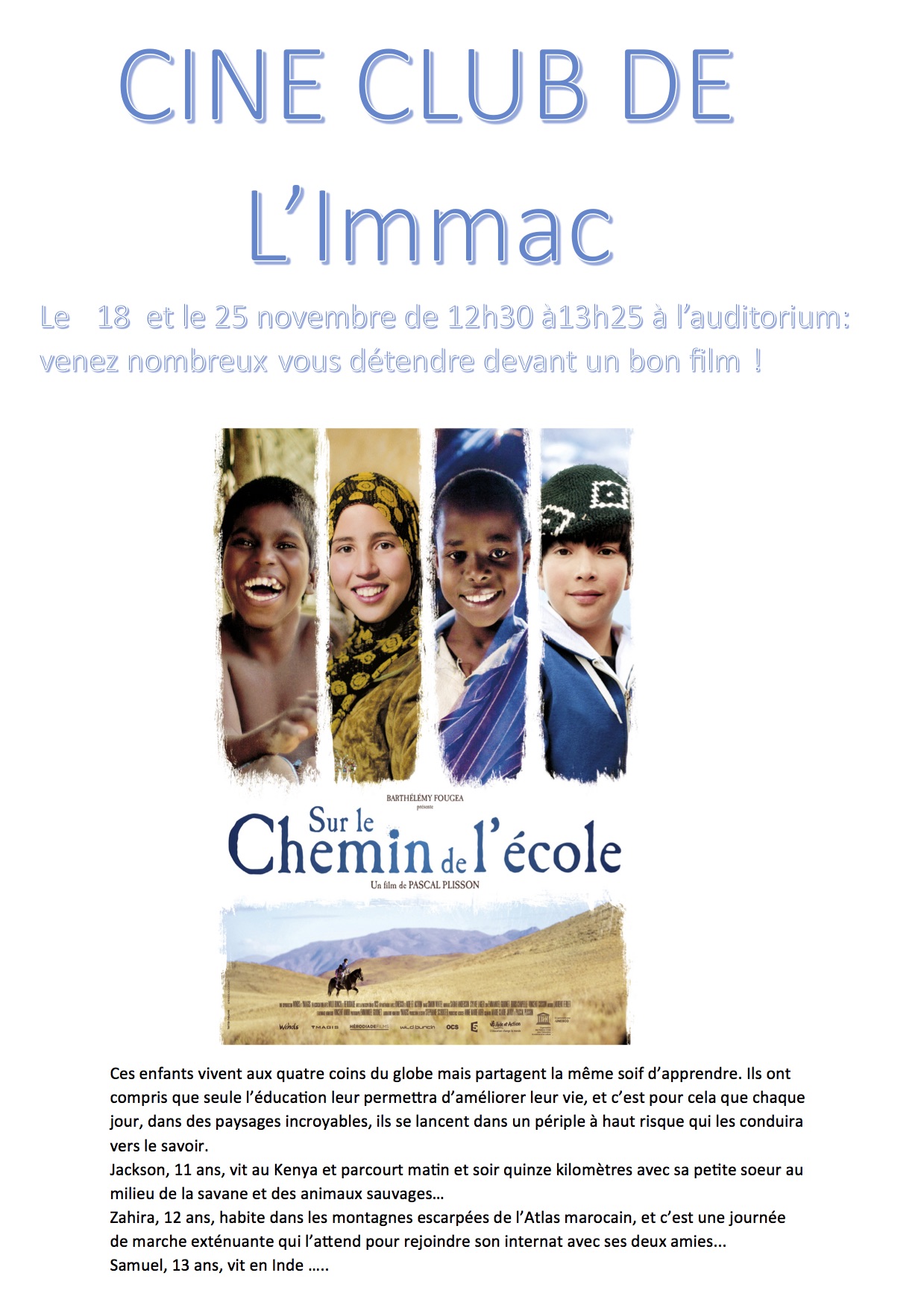 affiche - Sur les chemins de lecole