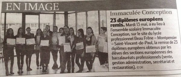 Article Remise diplôme européen 2014